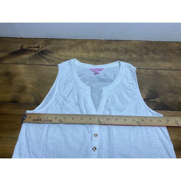 Lilly Pulitzer Essie Tank Top Women Sleeveless Split Neck Blouse Small - Picture 7 of 9